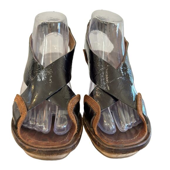 Marni Platform Heels Size 37 EU 7 US Brown‎ Patent Leather Slingback Authentic - Picture 6 of 16